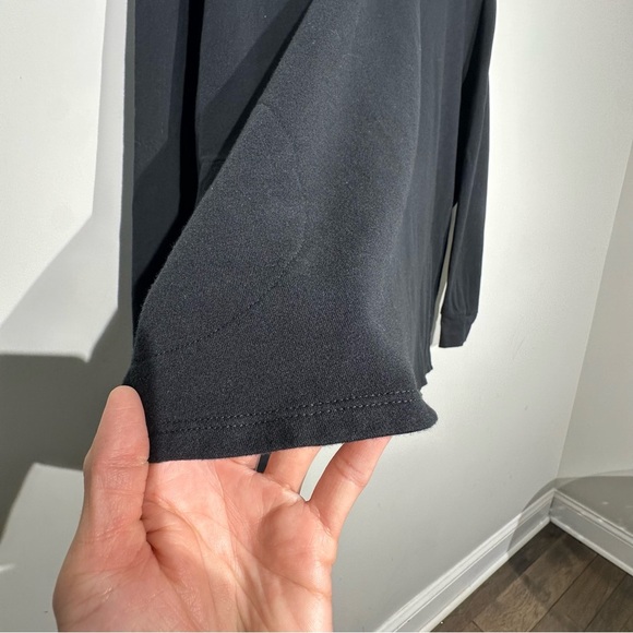 Belle by KIM GRAVEL Knit Top/Sweatshirt with Faux Leather Hood Women Bla… - Picture 4 of 13